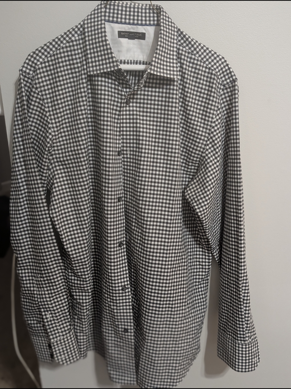 Banana Republic Black & White Gingham Dress Shirt